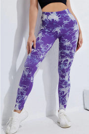 Tie Dye Leggings Purple#colour_tie-dye-purple-white